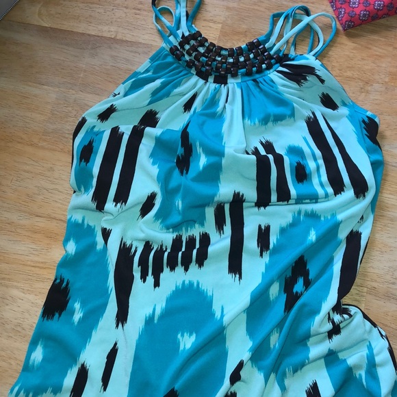 ⭐️Michael Kors blue/brown ikat printed top - Picture 6 of 12